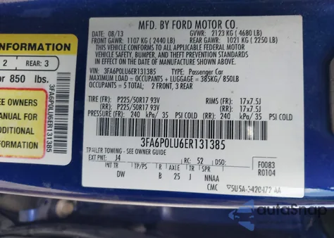 2014 Ford Fusion Hybrid Se из США, поврежденный, VIN 3FA6P0LU6ER131385
